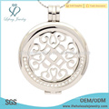 Women silver crystal plate locket pendant,stainless steel coin locket with disc